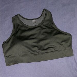 Alpine XL olive green super soft sports bra racerback mesh thicker